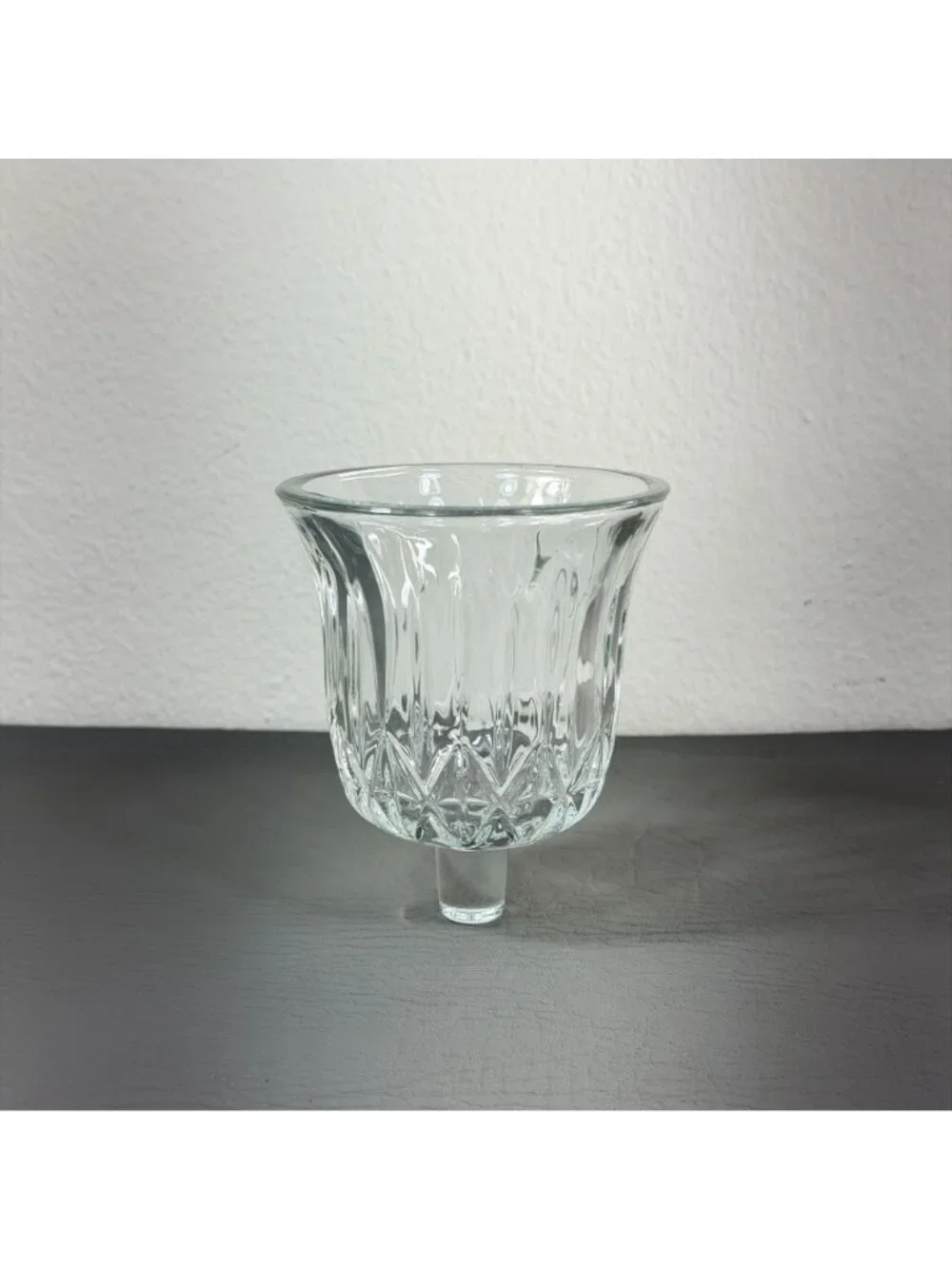 Vintage Home Interiors Clear Glass Peg Votive Candle Cup Sconce Insert Made in U